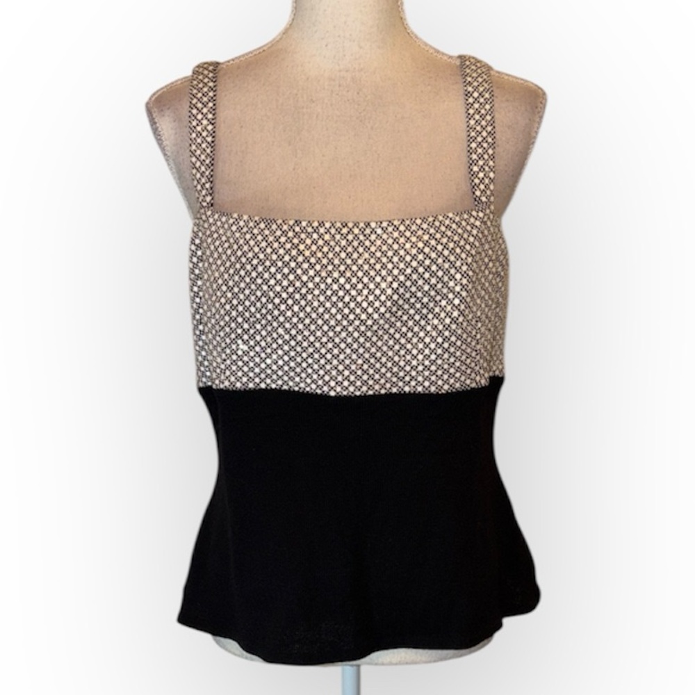 St. John Evening by Marie Gray sequins rhinestone studded shirt top blouse